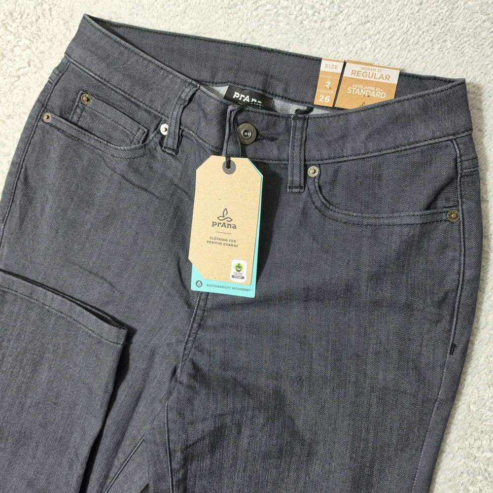NEW! Prana Kayla‎ High Rise Jean Womens 2/32 Grey Stretch Denim Pants 26/32